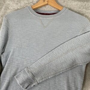 True Grit Thermal Shirt Mens Small Gray Waffle Knit Long Sleeve Workwear Layer